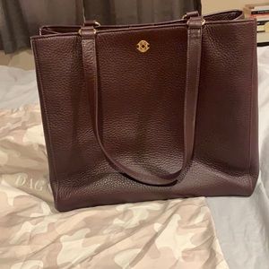 Dagne dover leather allyn tote medium oxblood